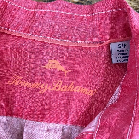 Tommy Bahama Linen Pink Long Sleeve Button Down Shirt Size S - Picture 7 of 11